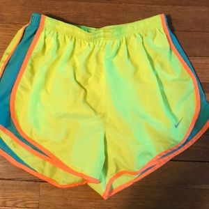 Yellow Nike Dri-Fit Running Shorts